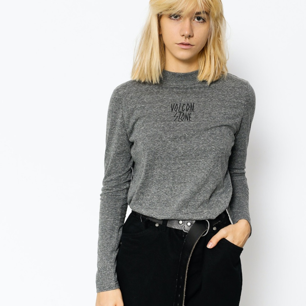 LAST CHANCE JUNE 17 Volcom Long Sleeve Stayin High Mock Neck T Shirt L